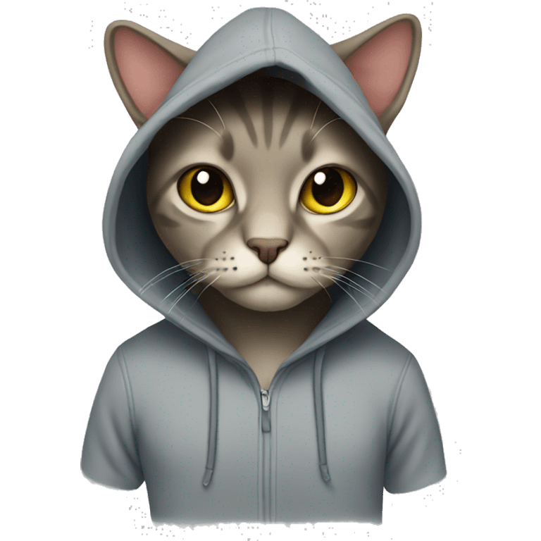 Cat wearing hoodie emoji