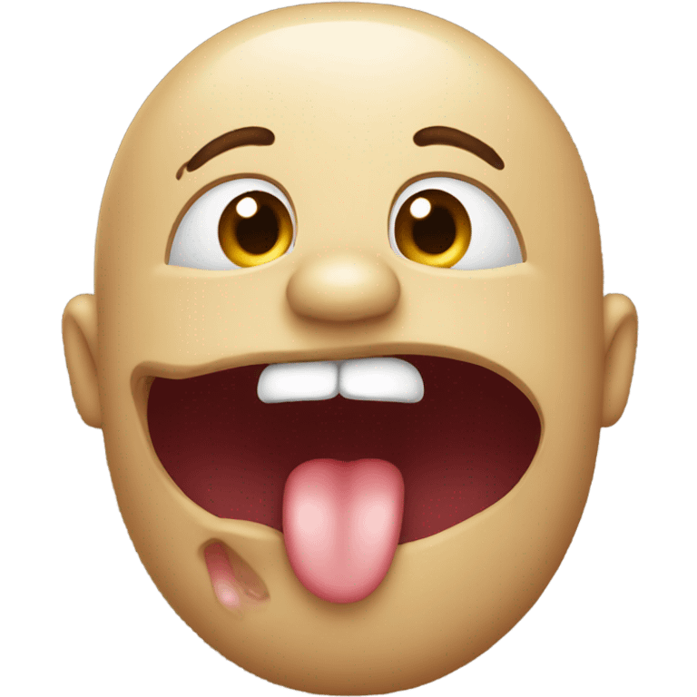 A drooling emoji but realistic  emoji