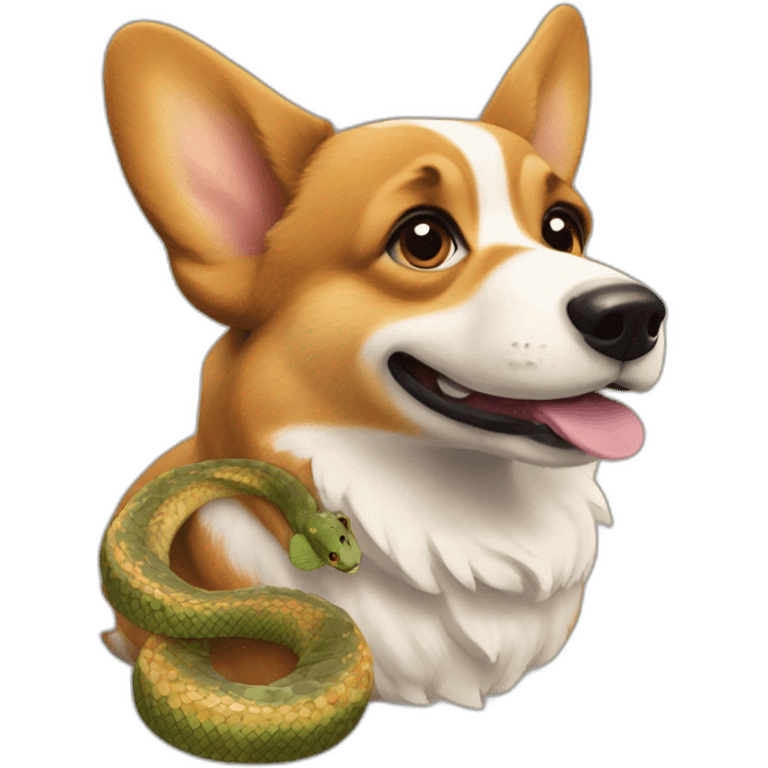 corgi with snake scales emoji