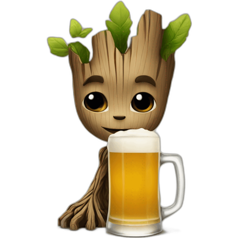 Groot drink a beer  emoji