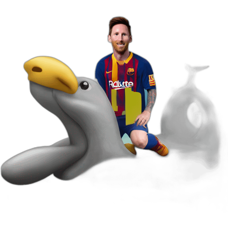 messi on a daulphin  emoji