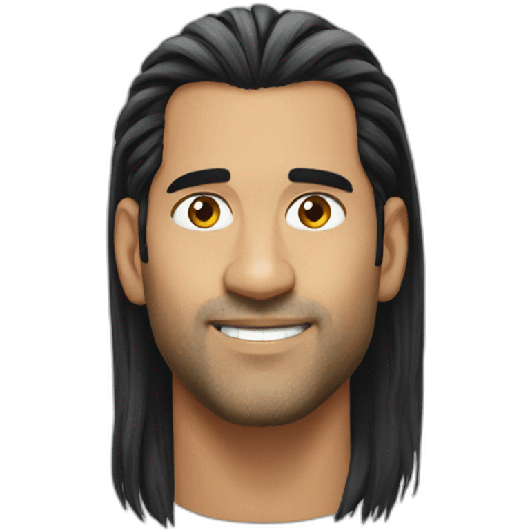 Ms dhoni long hair emoji