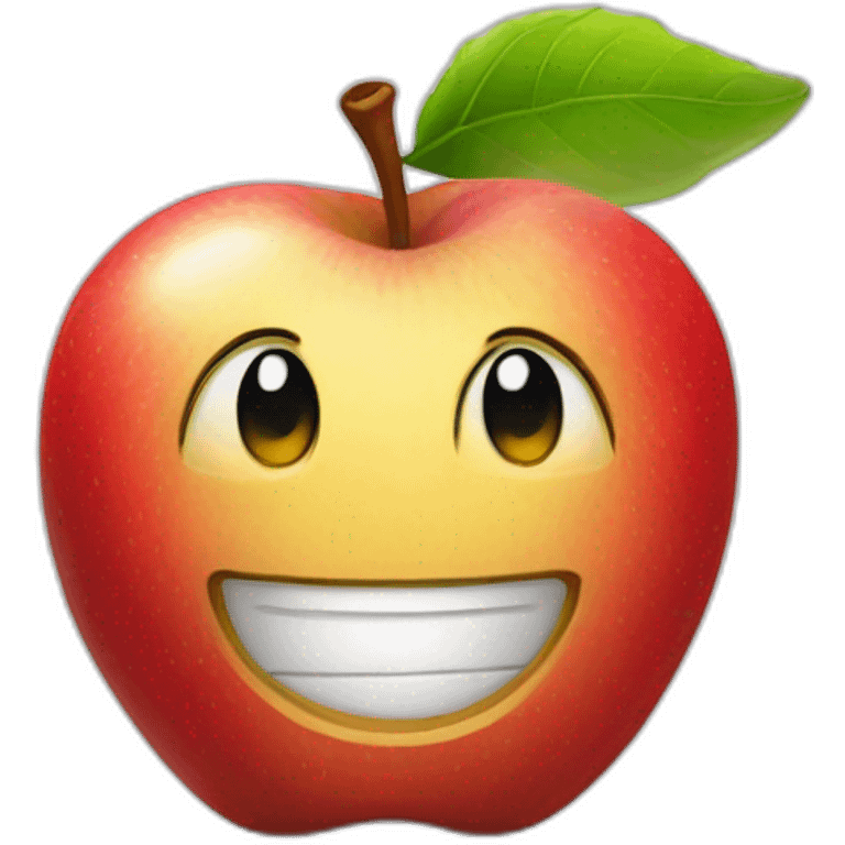 smirking apple emoji