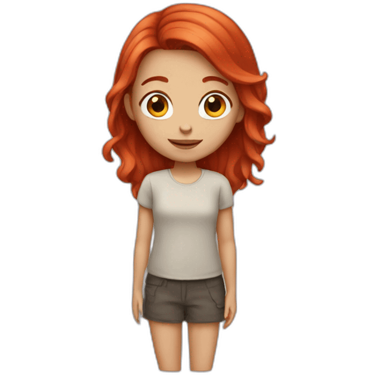 girl with medium red hair emoji