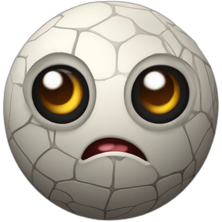 3d sphere with a cartoon Cave Spider skin texture with big thoughtful eyes emoji