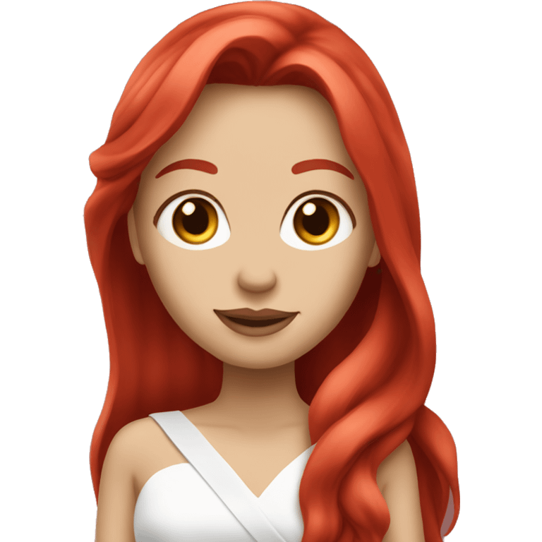 Red long hair white pageant girl  emoji