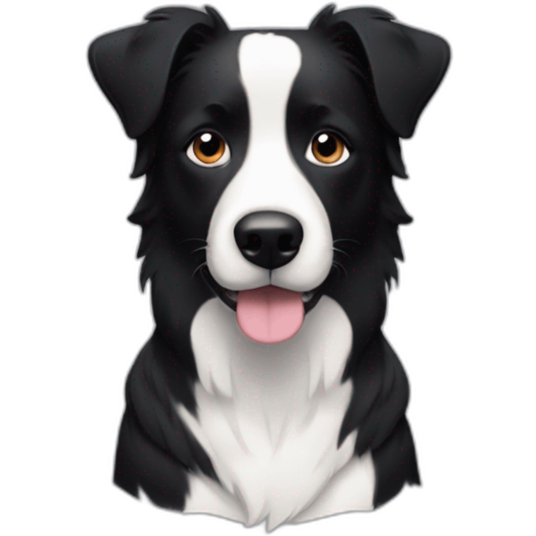 dog, short-hair, black-hair, white-chest, white-line-down-face, black-face, black-head, border-collie, mcnab emoji