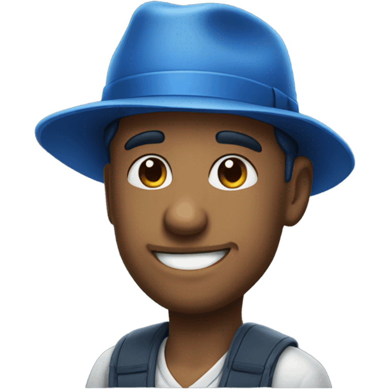 Man smirking in a blue hat emoji