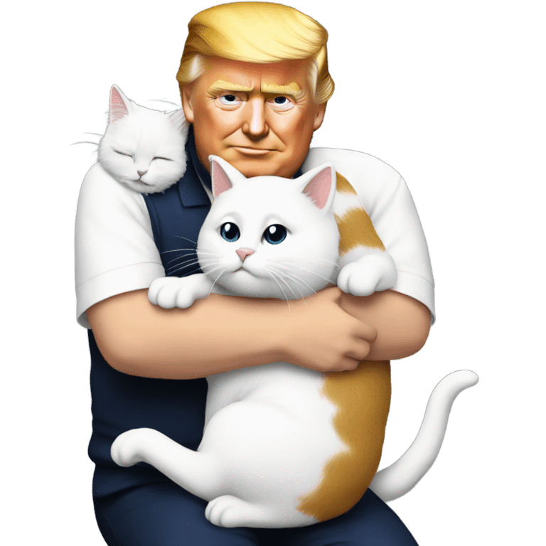 trump hugging white  cat emoji