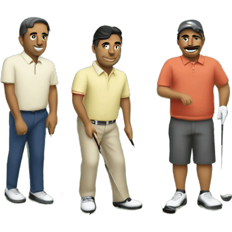 3 latino men golfing emoji