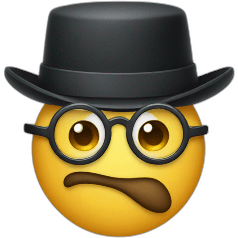 Sus impostor with monocle and hat emoji