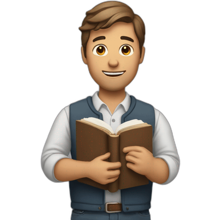 man holding a book emoji