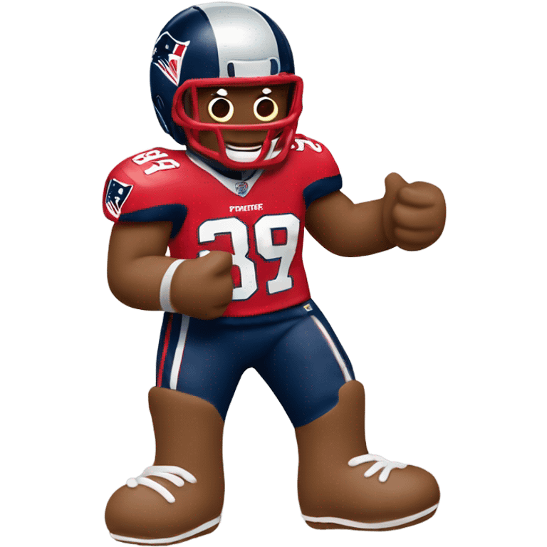 Patriots player gingerbread man emoji