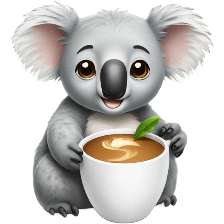 Koala tomando café emoji