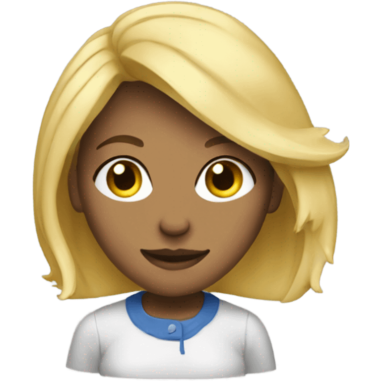 Blonde girl posing emoji