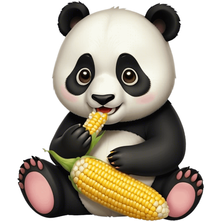 Panda eating corn emoji