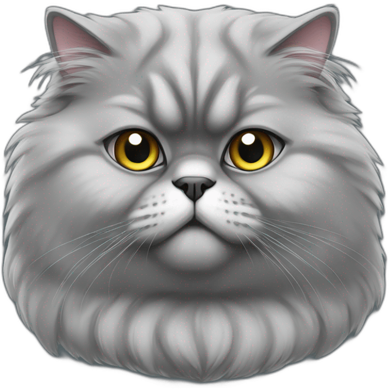 Fat gray exotic Persian cat emoji