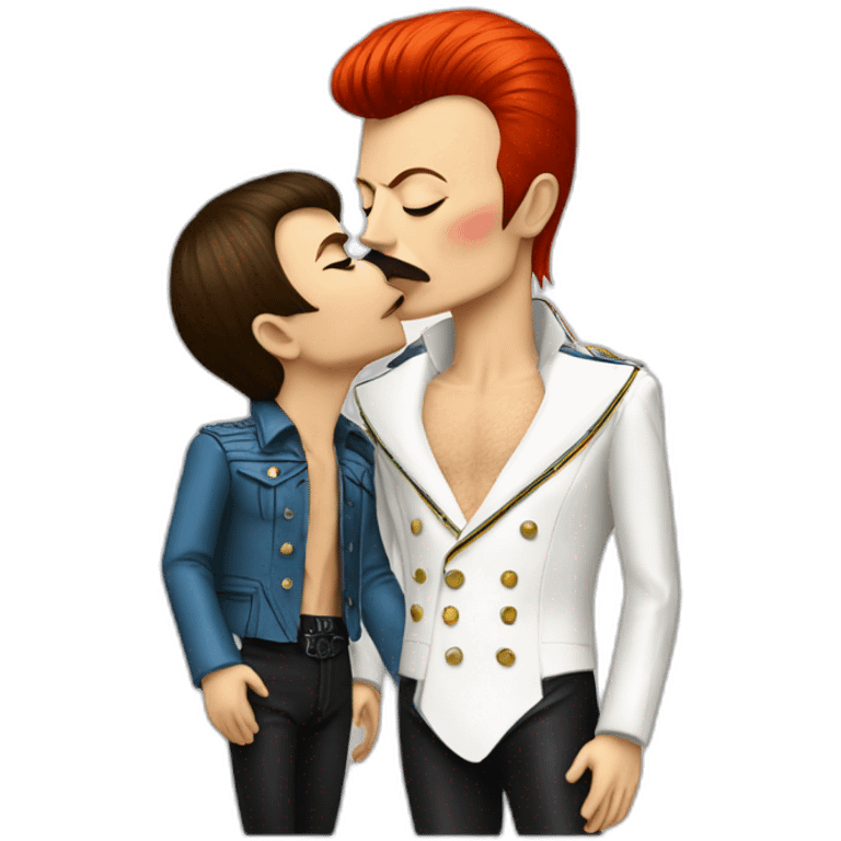 David Bowie kissing Freddie Mercury  emoji