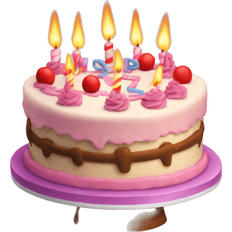 Happy birthday cake only emoji