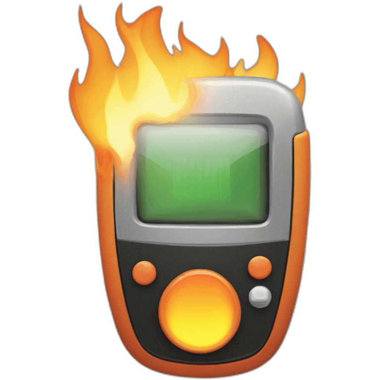 beeper inside of a flame emoji