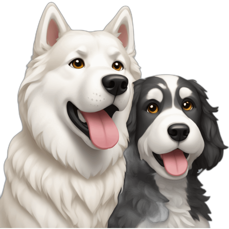 Husky and a goldendoodle emoji