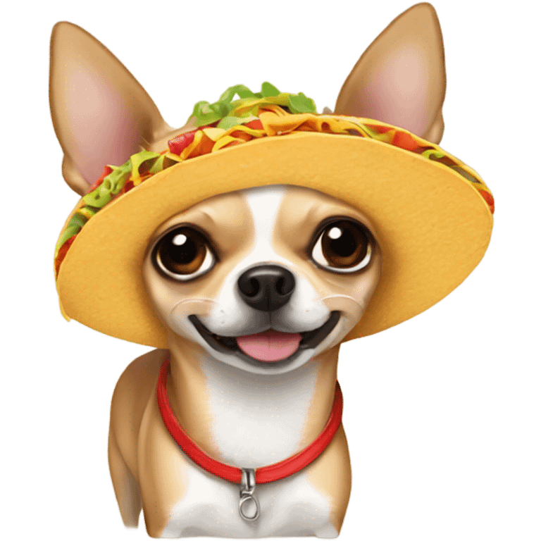 Chihuahua with taco emoji