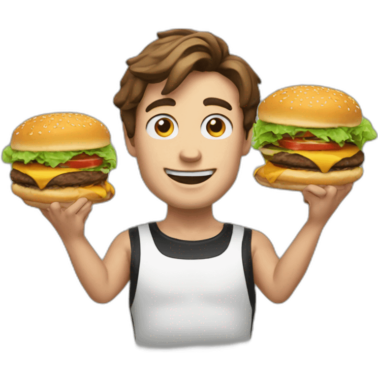 mr beast with a burger emoji