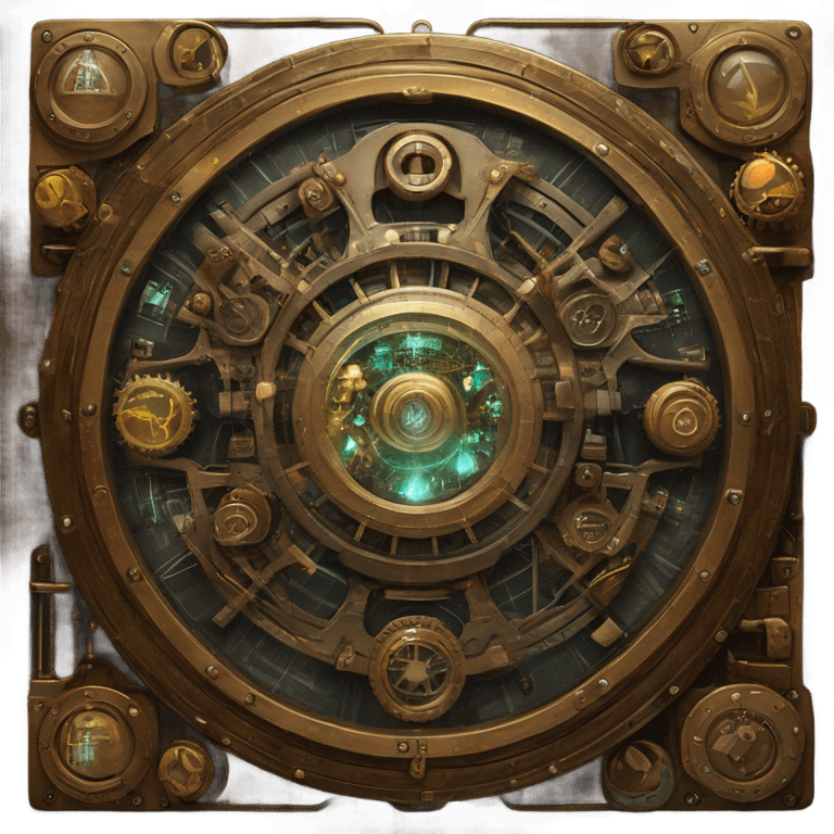 large screen steampunk frame radar circle emoji