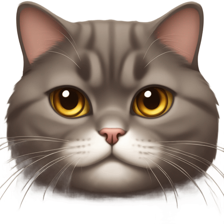 fluffy unimpressed looking deep chocolate british shorthair cat emoji