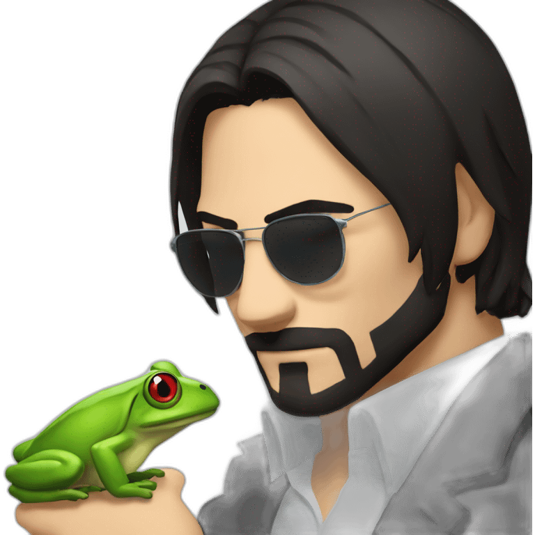 john wick kisses frog emoji