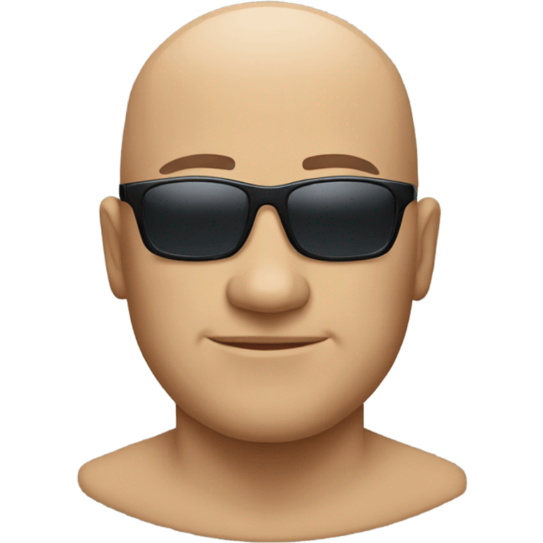 bald man outdoors in sunglasses emoji