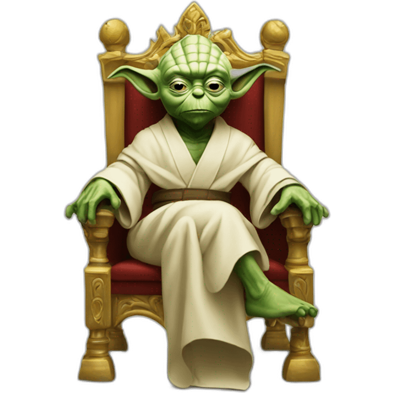 King Yoda sit on emoji chair emoji