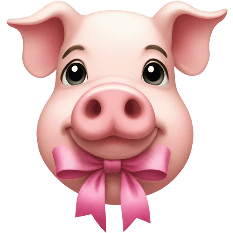 Pig with a pink bow  emoji