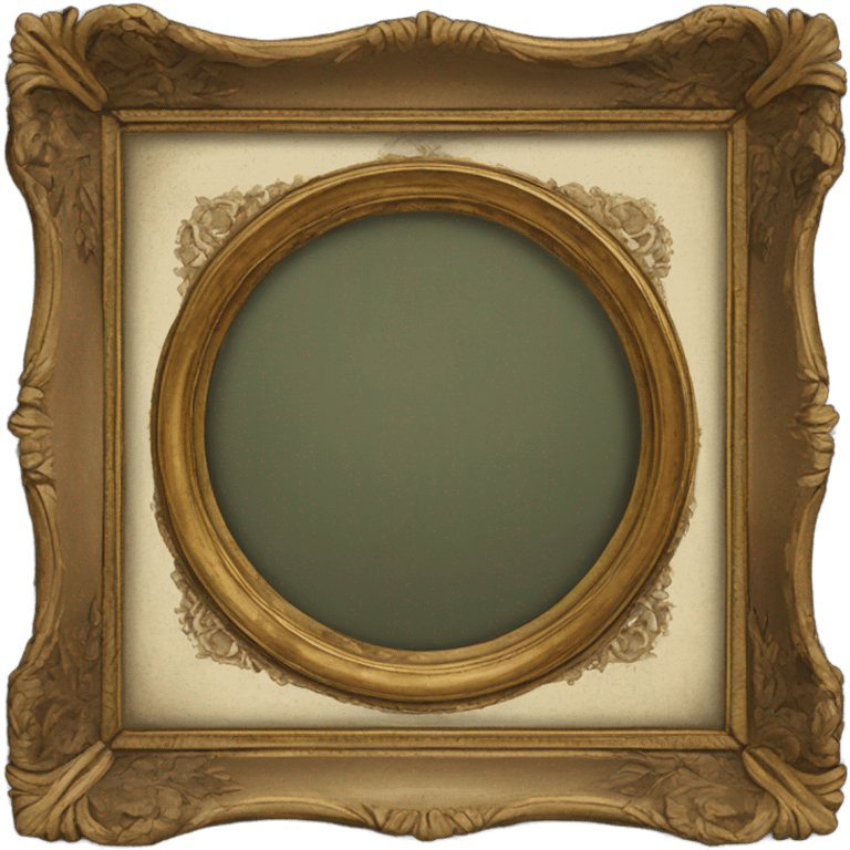 antique framed painted  emoji