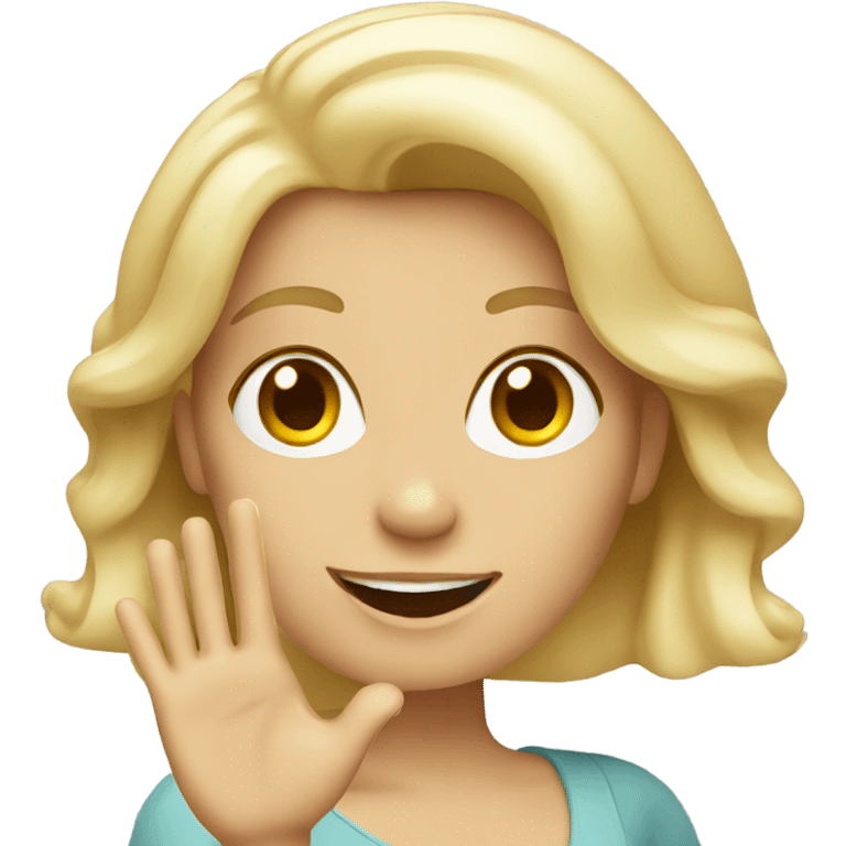 Waving blonde lady emoji