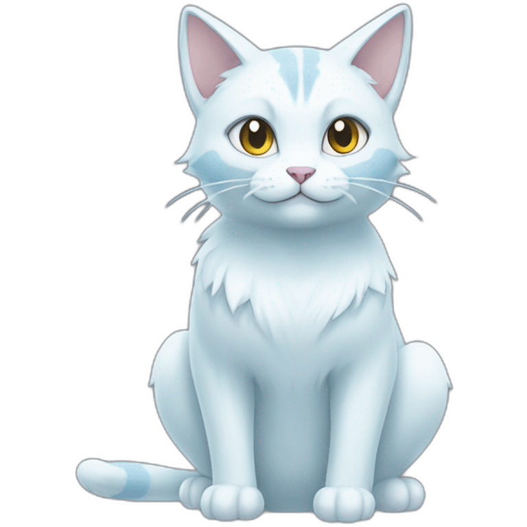 Sitting-bicolor-ice-type-cat-pokemon emoji