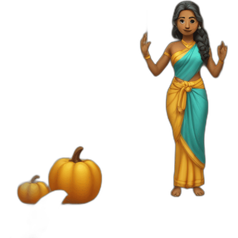 A woman bow before lordsiva at her doorstep emoji