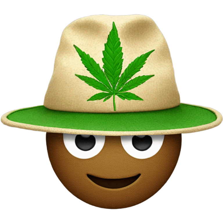 Cannabis leaf wearing a hat emoji