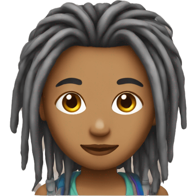 Lesbian with dreads emoji