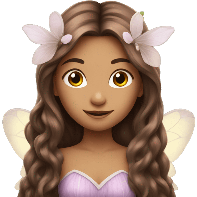 beautiful fairy girl with long brown hair  emoji