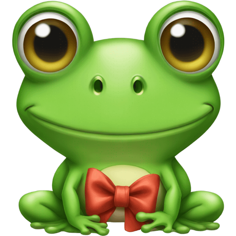 Frog with a bow  emoji