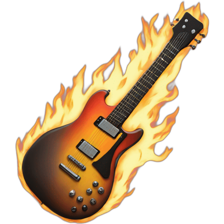 Electric Guitar on fire emoji