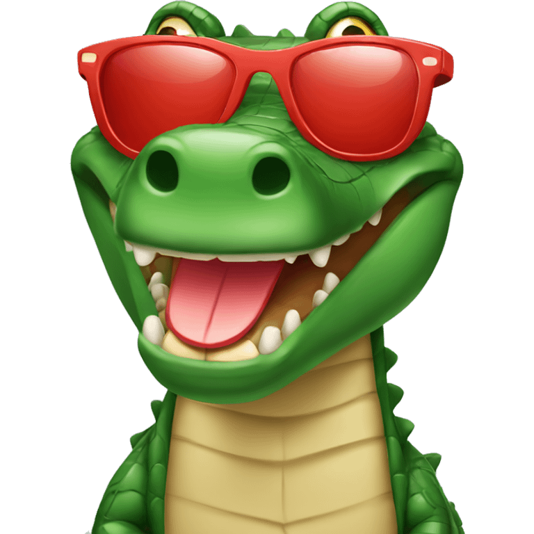  Crocodile with red sunglasses  emoji