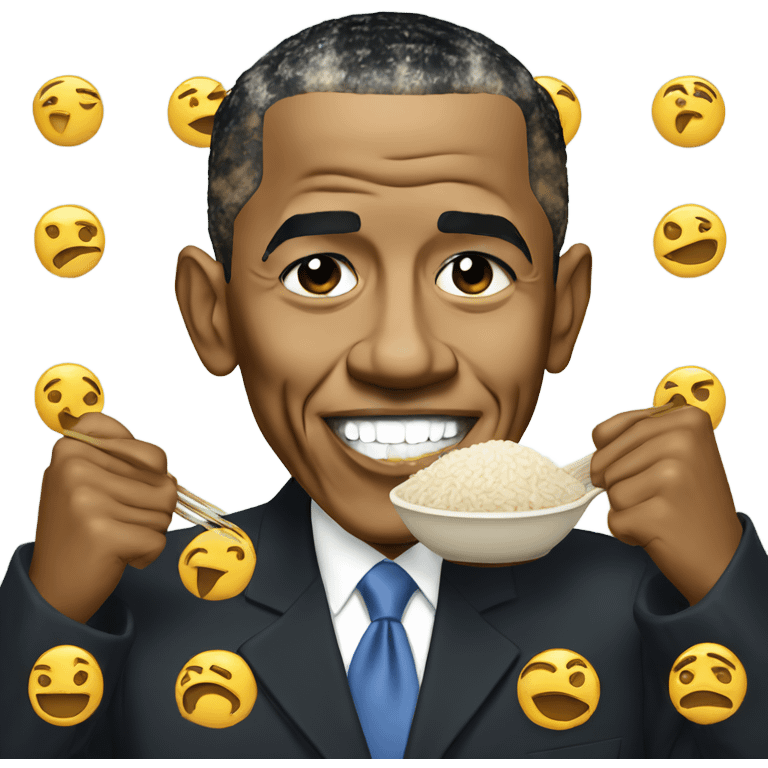 obama eating rice emoji