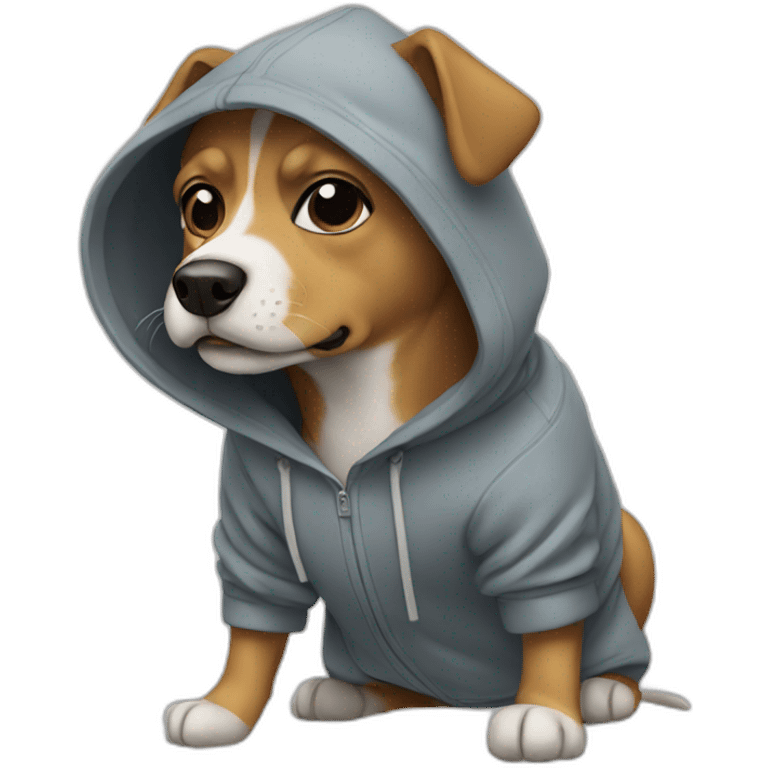 Dog wearing a hoodie emoji