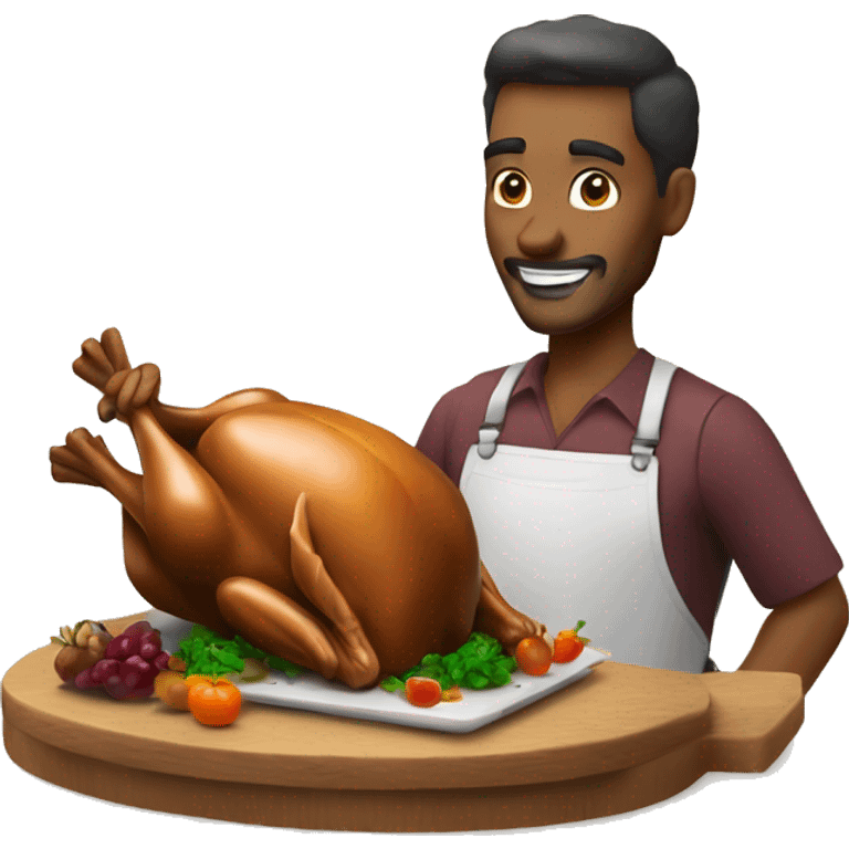 Cutting turkey with carver  emoji