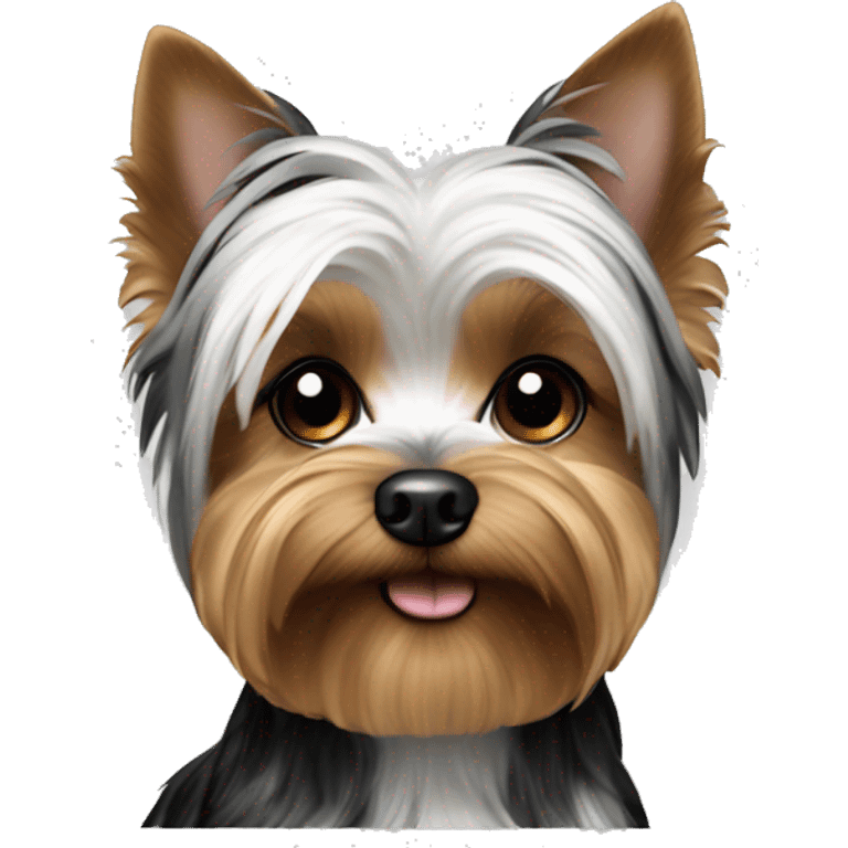 Black and white spotted yorkie dog emoji