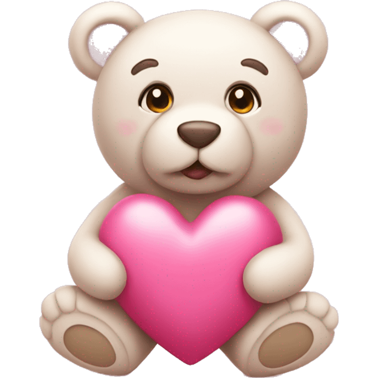 pink heart with a teddy emoji