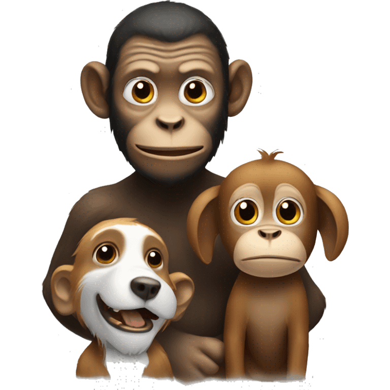 monkey with dog emoji