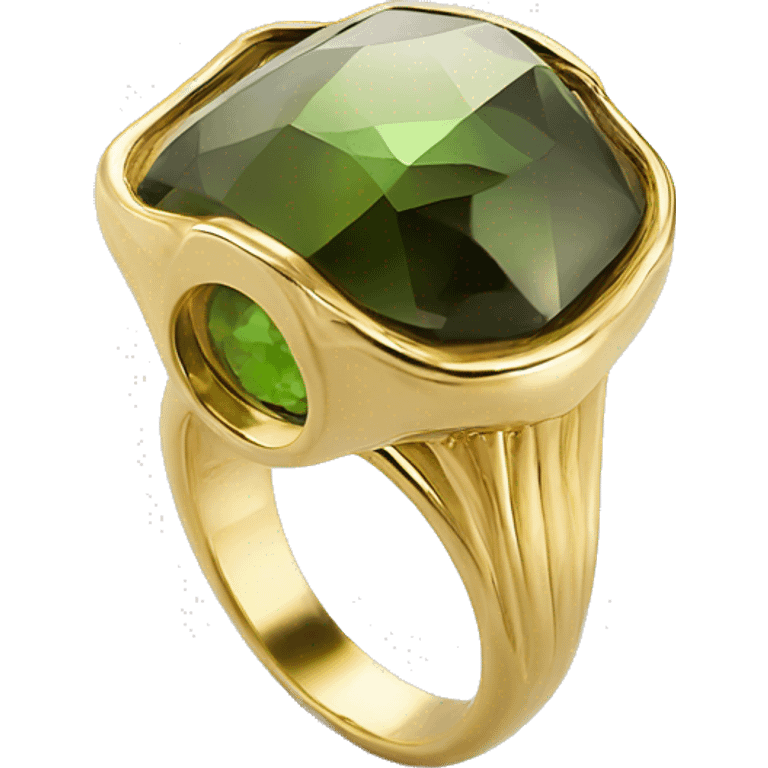 18 K Yellow Gold Ring. With Tourmaline Stone. emoji